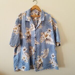 Pacific Legend Floral Hibiscus Short Sleeve Button Up Hawaiian Shirt Size 4XL